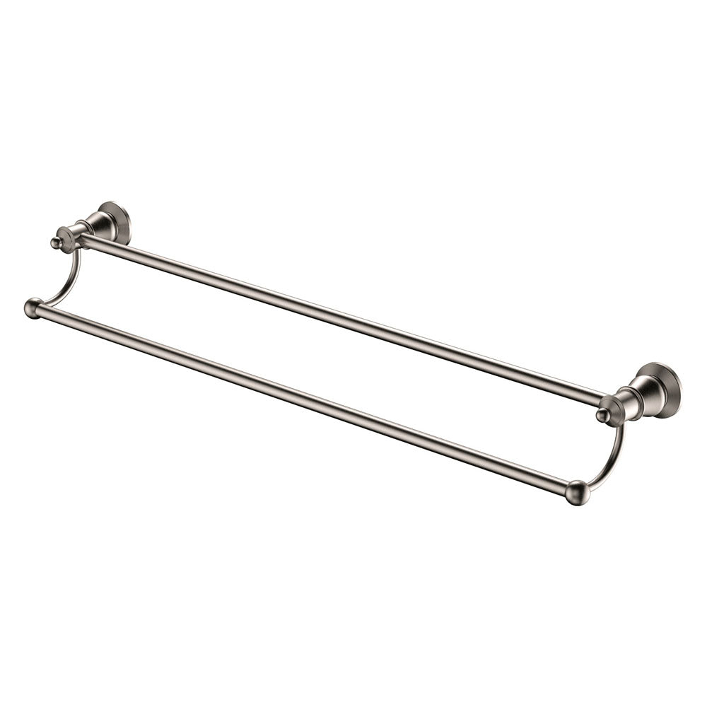 Fienza Lillian Double Towel Rail 800mm Adjustable, Brushed Nickel