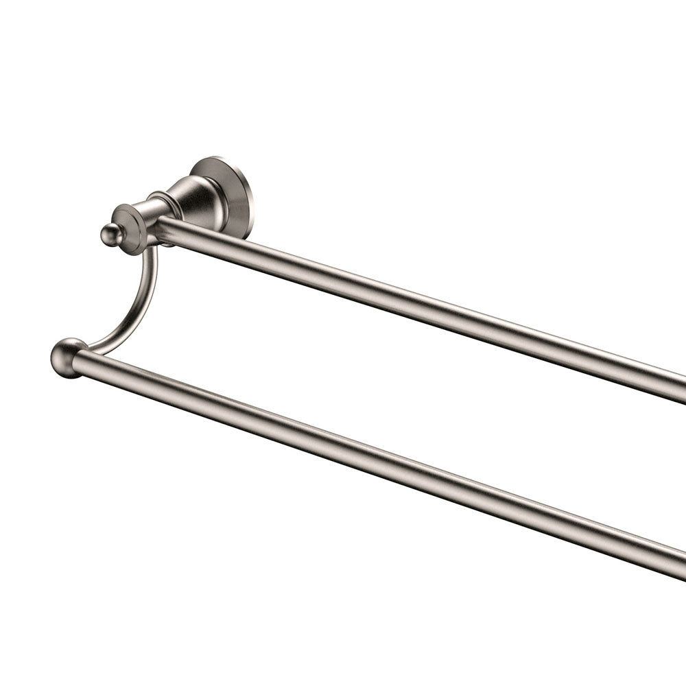 Fienza Lillian Double Towel Rail 800mm Adjustable, Brushed Nickel