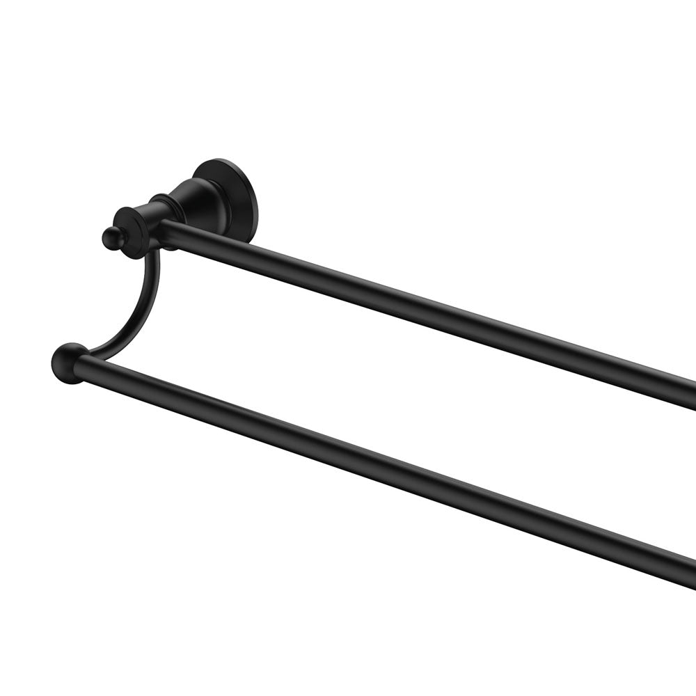 Fienza Lillian Double Towel Rail 800mm Adjustable, Matte Black