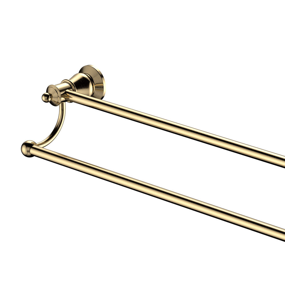Fienza Lillian Double Towel Rail 800mm Adjustable, Urban Brass