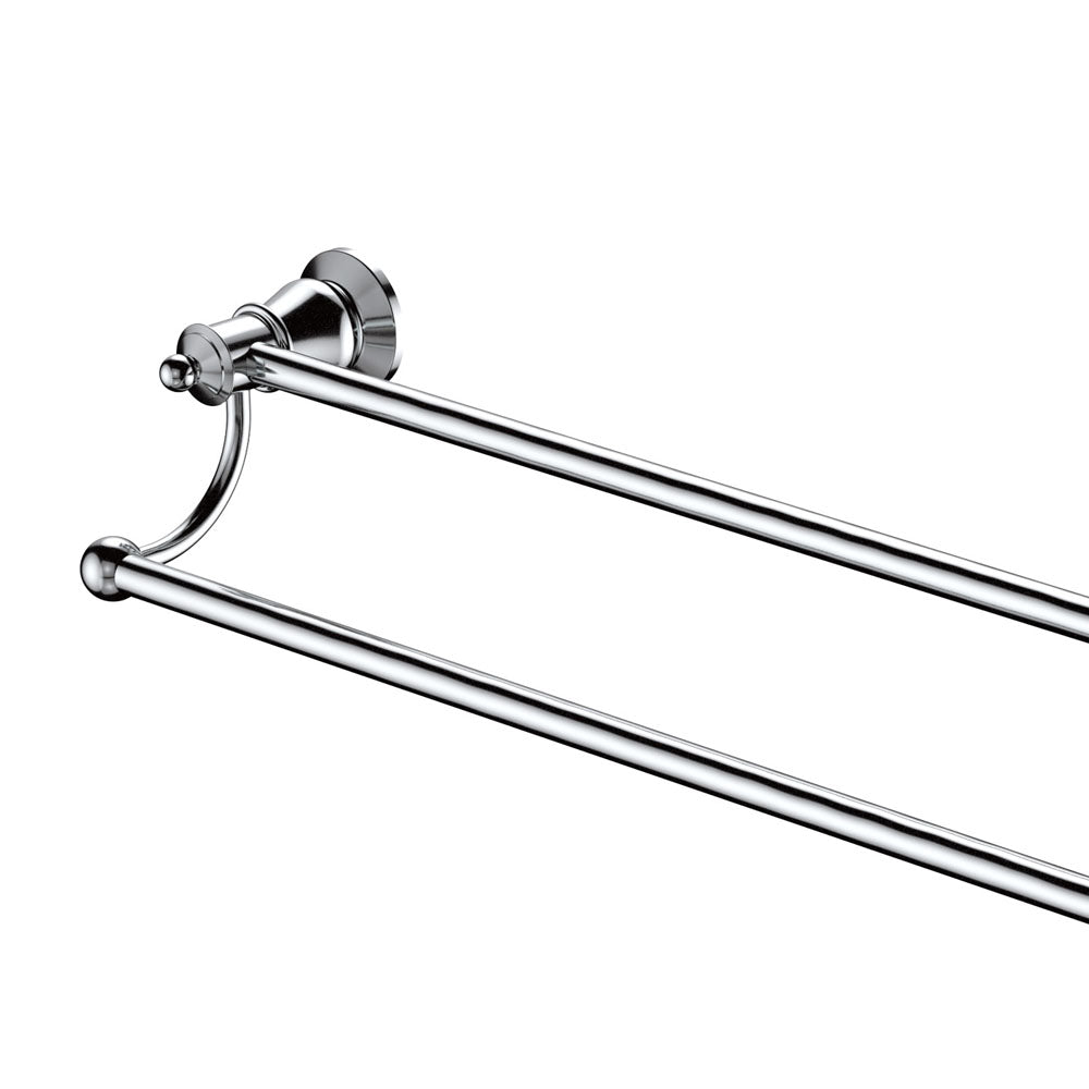Fienza Lillian Double Towel Rail 800mm Adjustable Cut to Length, Chrome