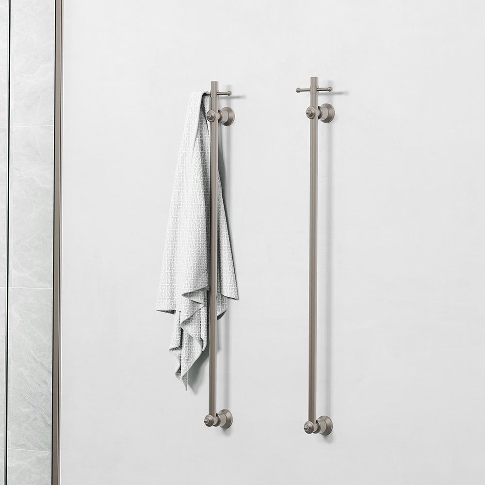 Fienza Lillian Vertical Heated Towel Rail, 93 x 1000mm, Brushed Nickel