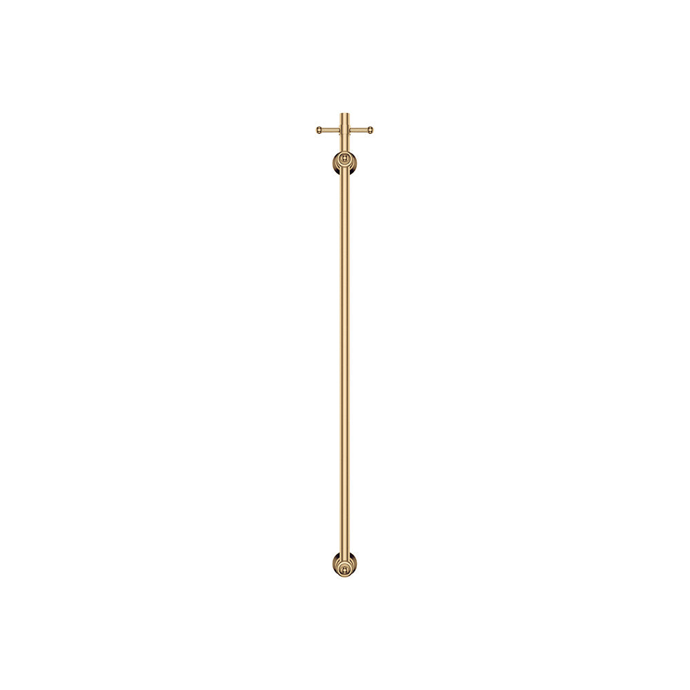 Fienza Lillian Vertical Heated Towel Rail, 93 x 1000mm, Urban Brass
