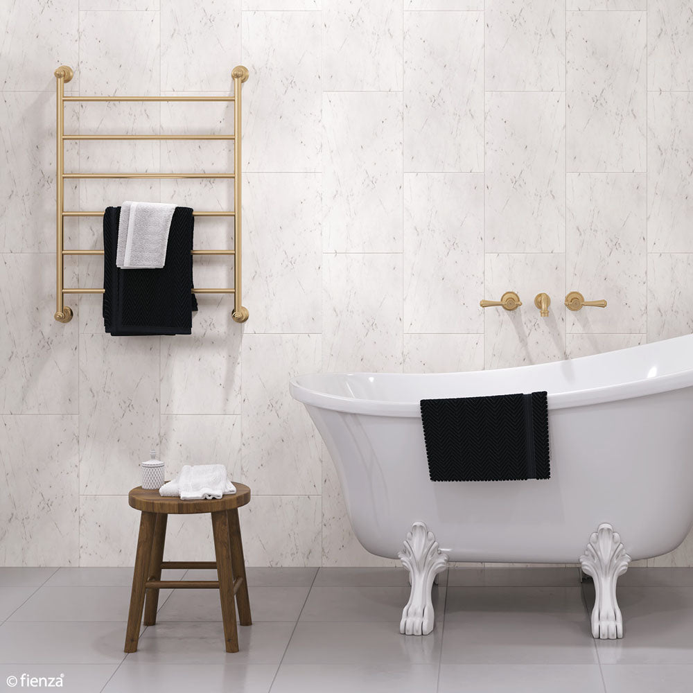 Fienza Lillian Heated Towel Rail, 600 x 800mm, Urban Brass