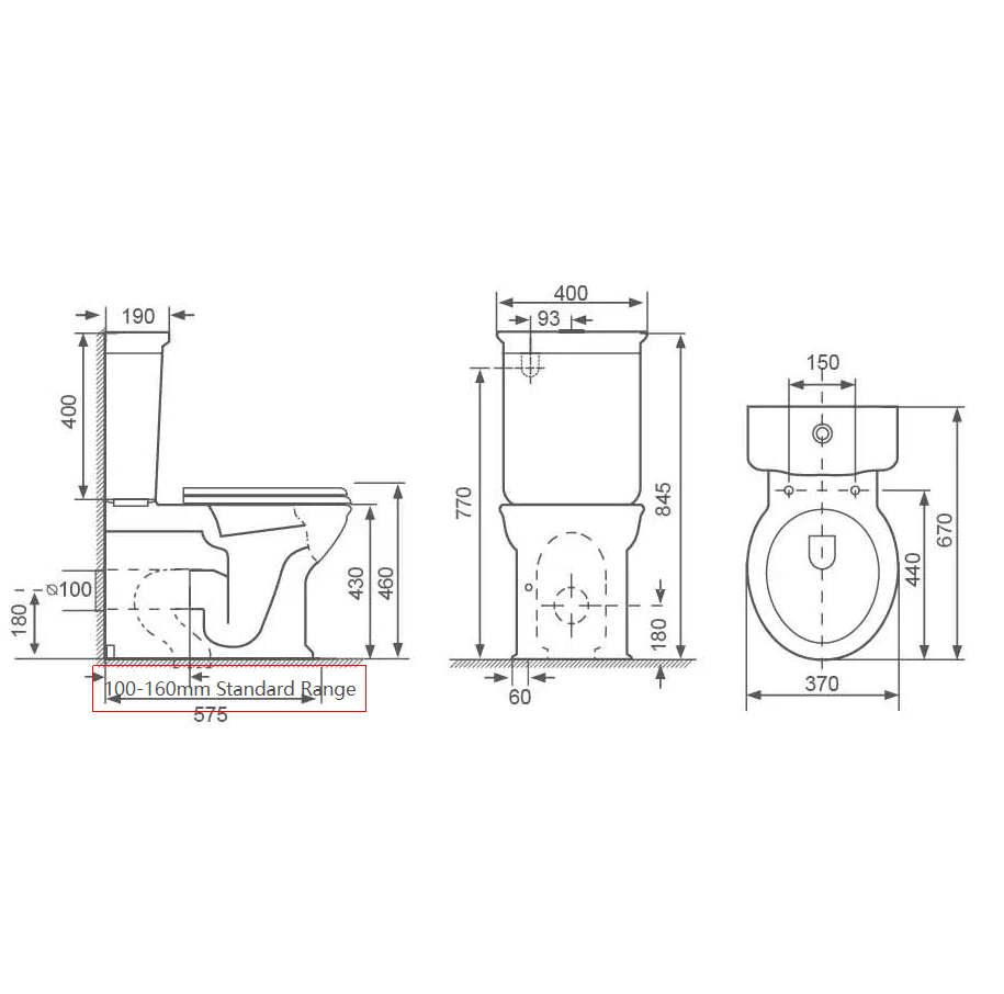 Milano Federation Back to Wall Rimless Toilet Suite with Timber Seat