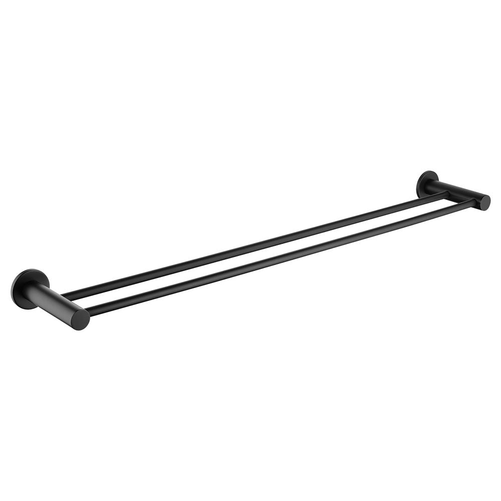 Fienza Hustle Double Towel Rail 800mm Adjustable, Matte Black