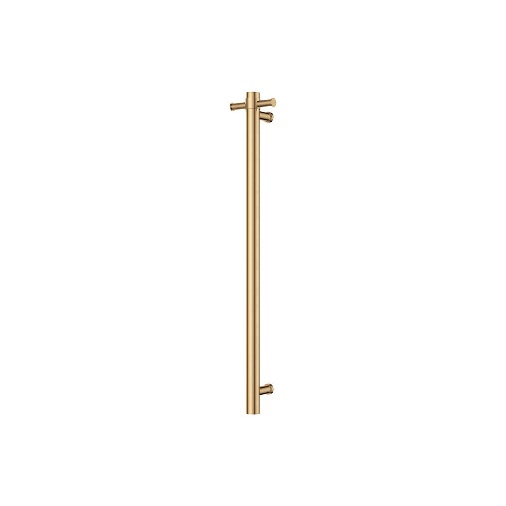 Fienza Isabella Vertical Heated Towel Rail, 100 x 900mm, Urban Brass