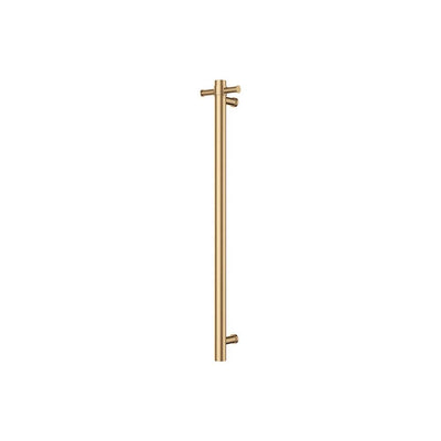 Fienza Isabella Vertical Heated Towel Rail, 100 x 900mm, Urban Brass