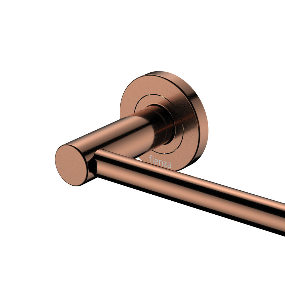 Fienza Kaya Single Towel Rail 900mm, Brushed Copper