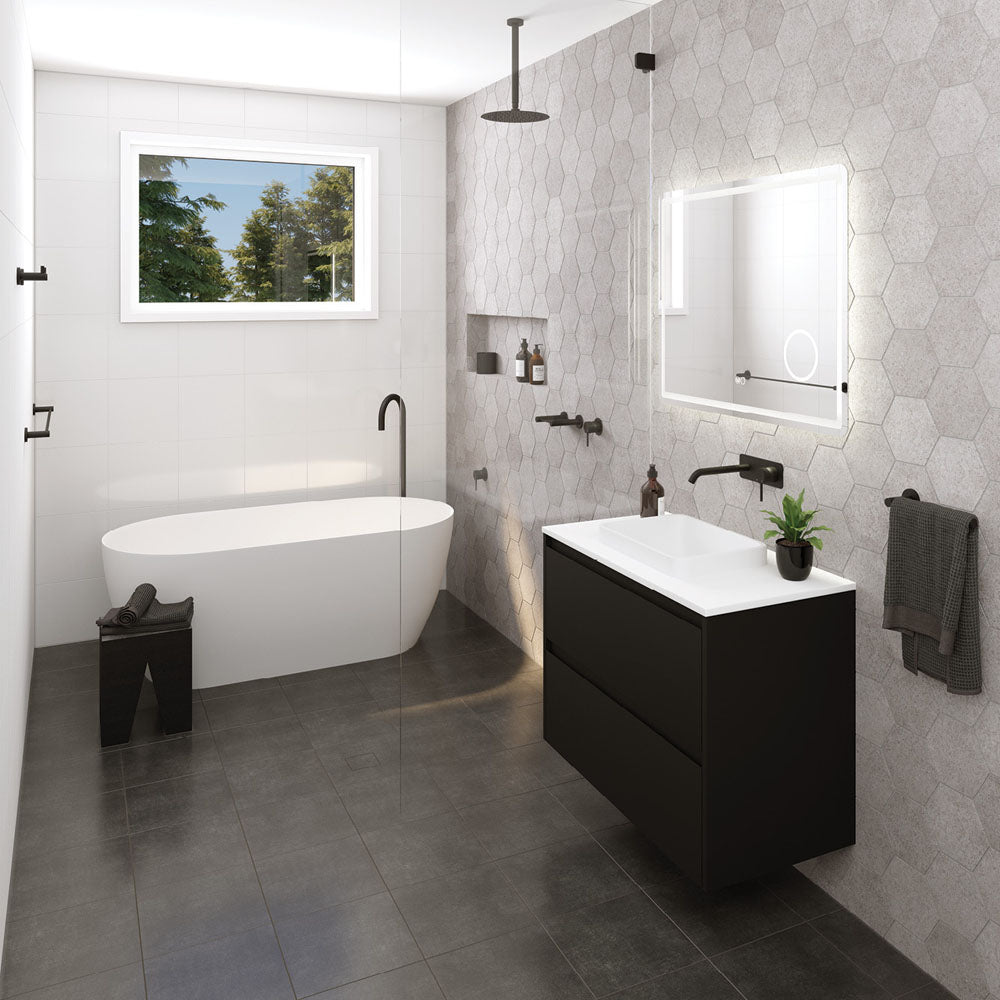 Fienza Kaya/Hustle 900mm Single Towel Rail, Matte Black