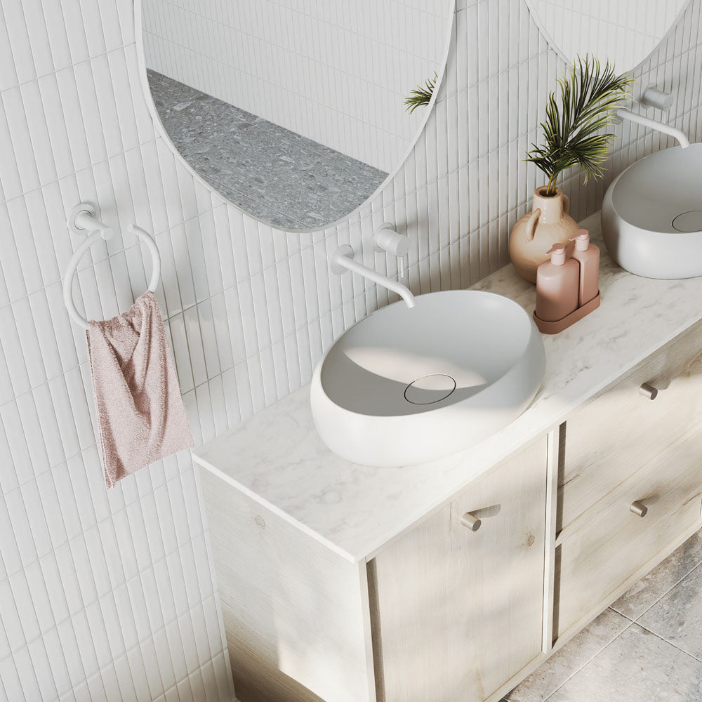 Fienza Kaya Towel Ring, Matte White