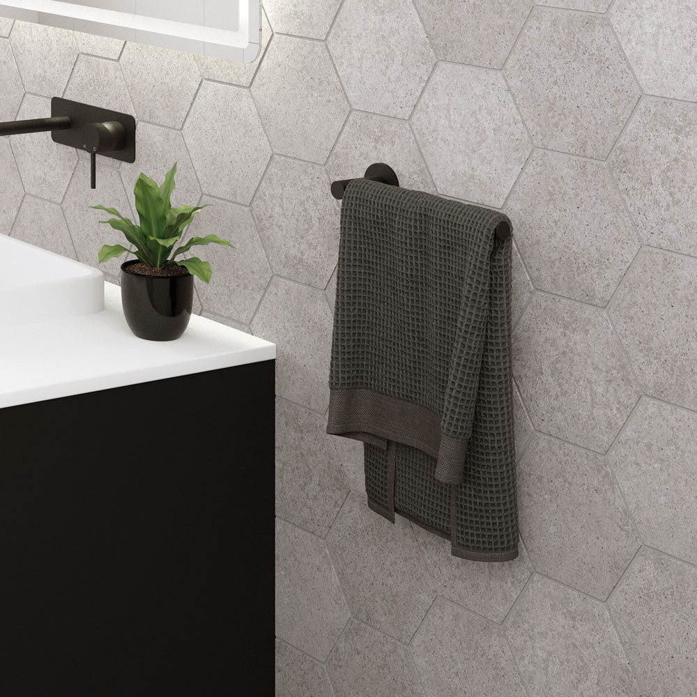 Fienza Kaya Dual Purpose Towel Rail/Roll Holder, Matte Black