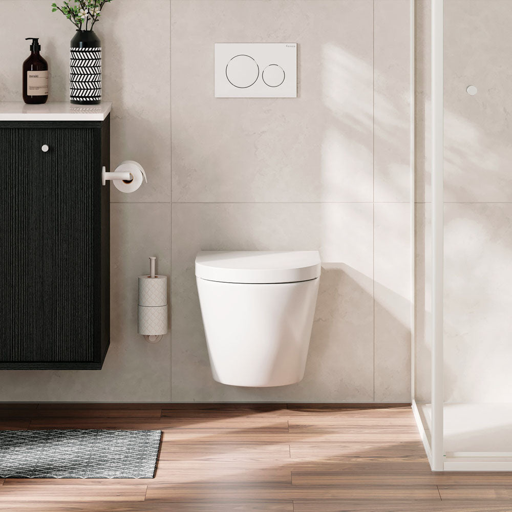 Fienza Kaya Dual Purpose Towel Rail/Roll Holder, Matte White