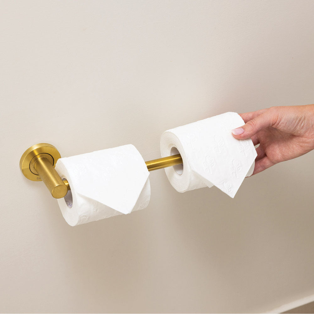 Fienza Kaya Dual Purpose Towel Rail/Roll Holder, Urban Brass