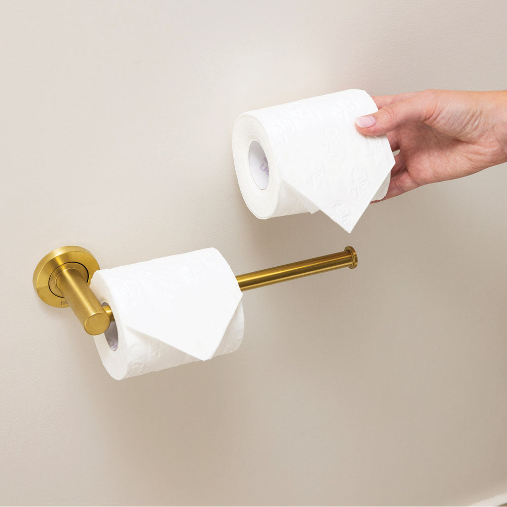 Fienza Kaya Dual Purpose Towel Rail/Roll Holder, Urban Brass