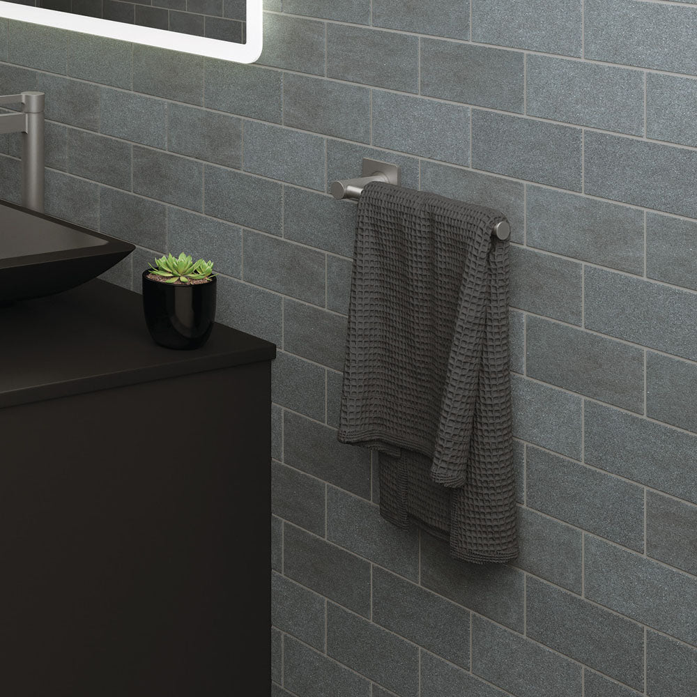Fienza Sansa Dual Purpose Towel Rail Roll Holder, Gun Metal