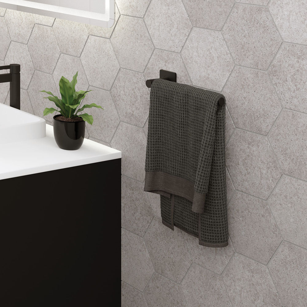 Fienza Sansa Dual Purpose Towel Rail Roll Holder, Matte Black
