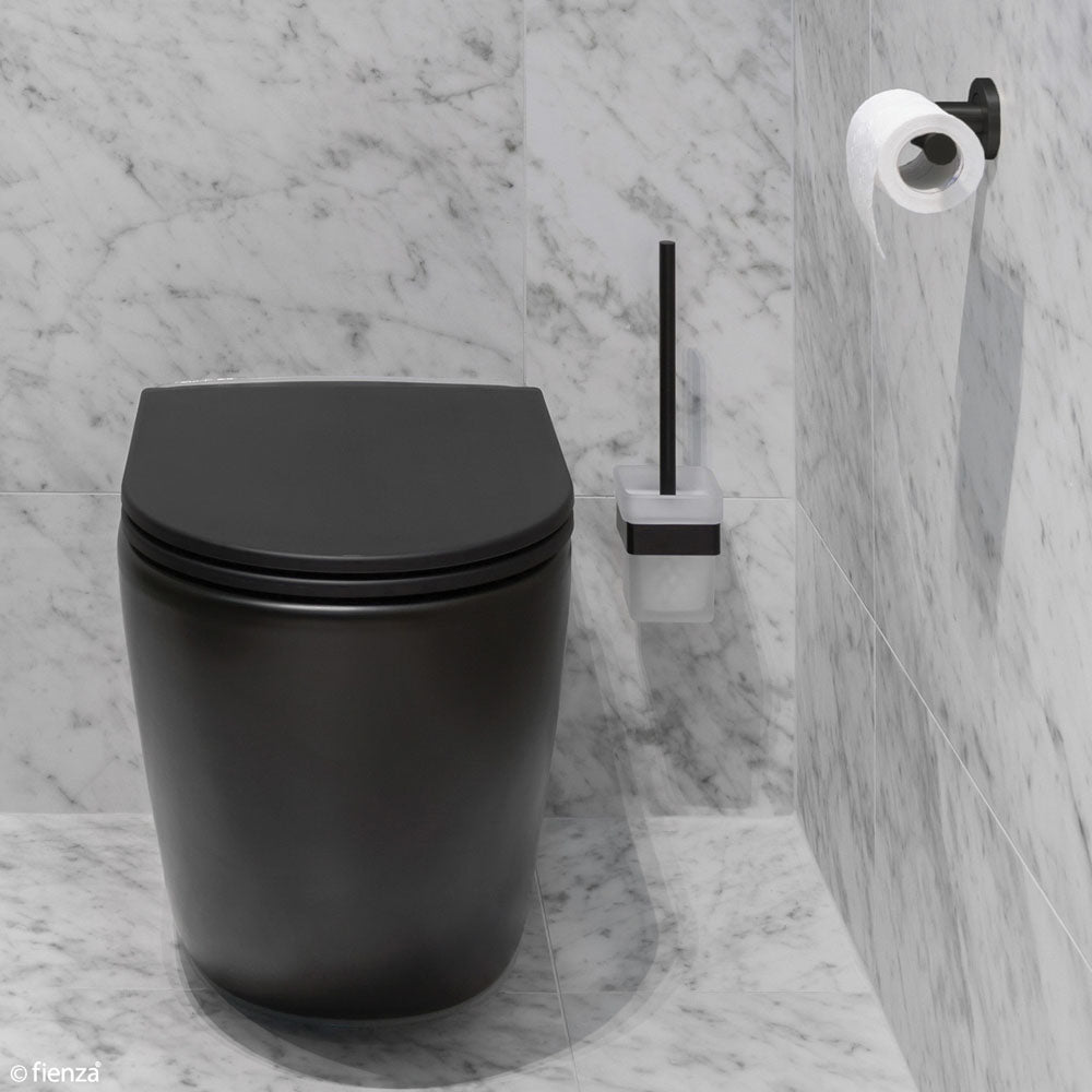Fienza Koko Toilet Brush and Holder, Matte Black
