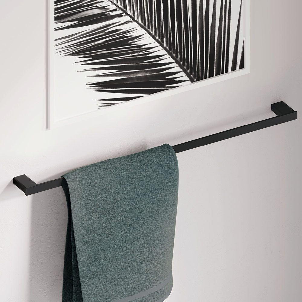 Fienza Tono 610 Single Towel Rail, Matte Black