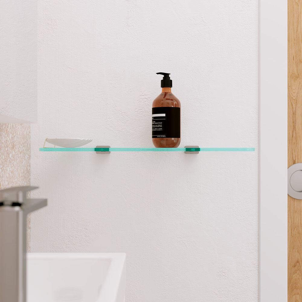 Fienza Tono Glass Shelf 500mm, Brushed Nickel