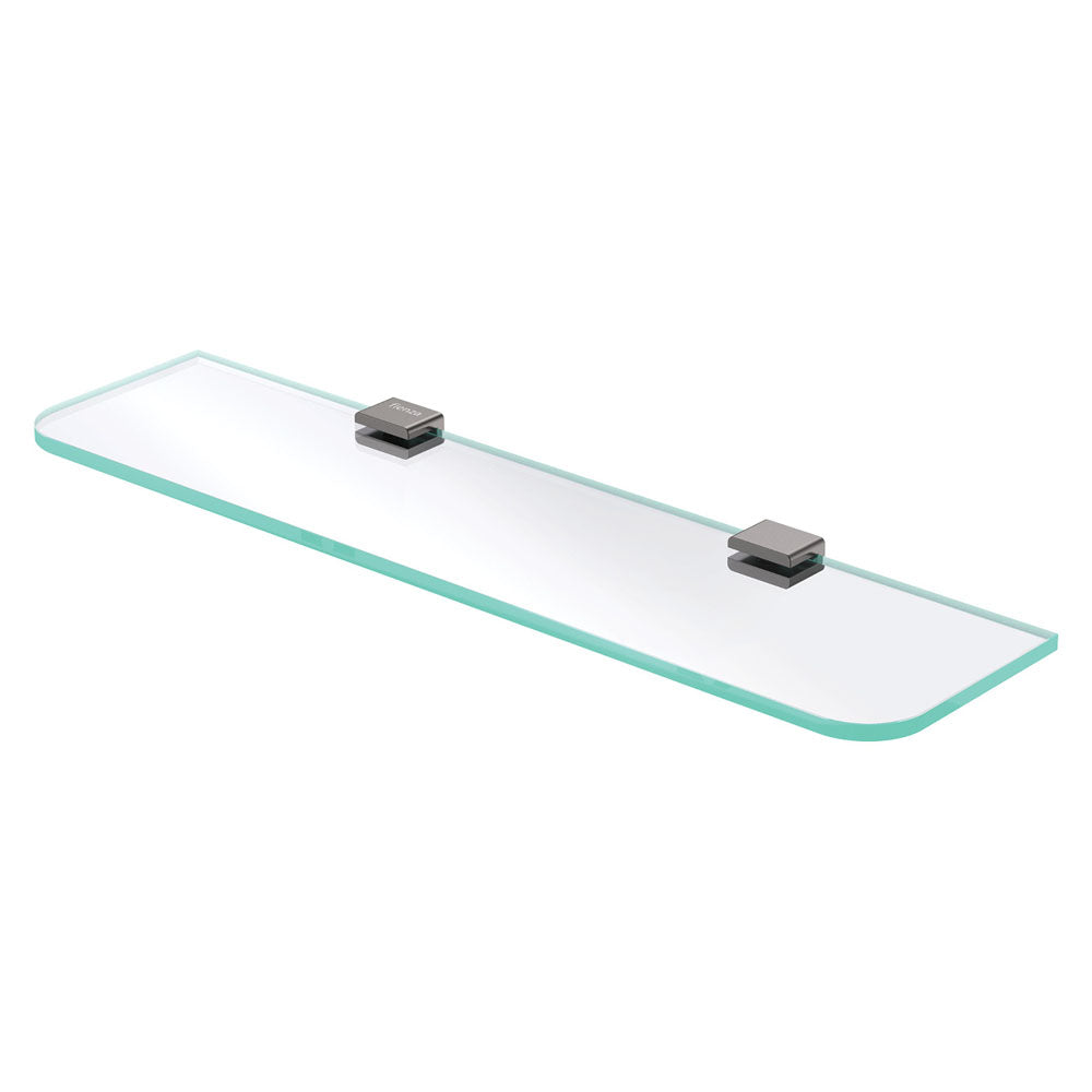 Fienza Tono Glass Shelf 500mm, Gun Metal