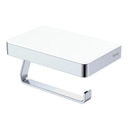 Fienza Tono Toilet Roll Holder with Glass Shelf, Chrome/White