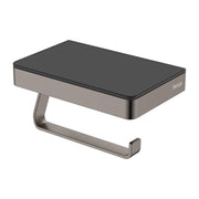Fienza Tono Toilet Roll Holder with Glass Shelf Sus308/Black, Gun Metal