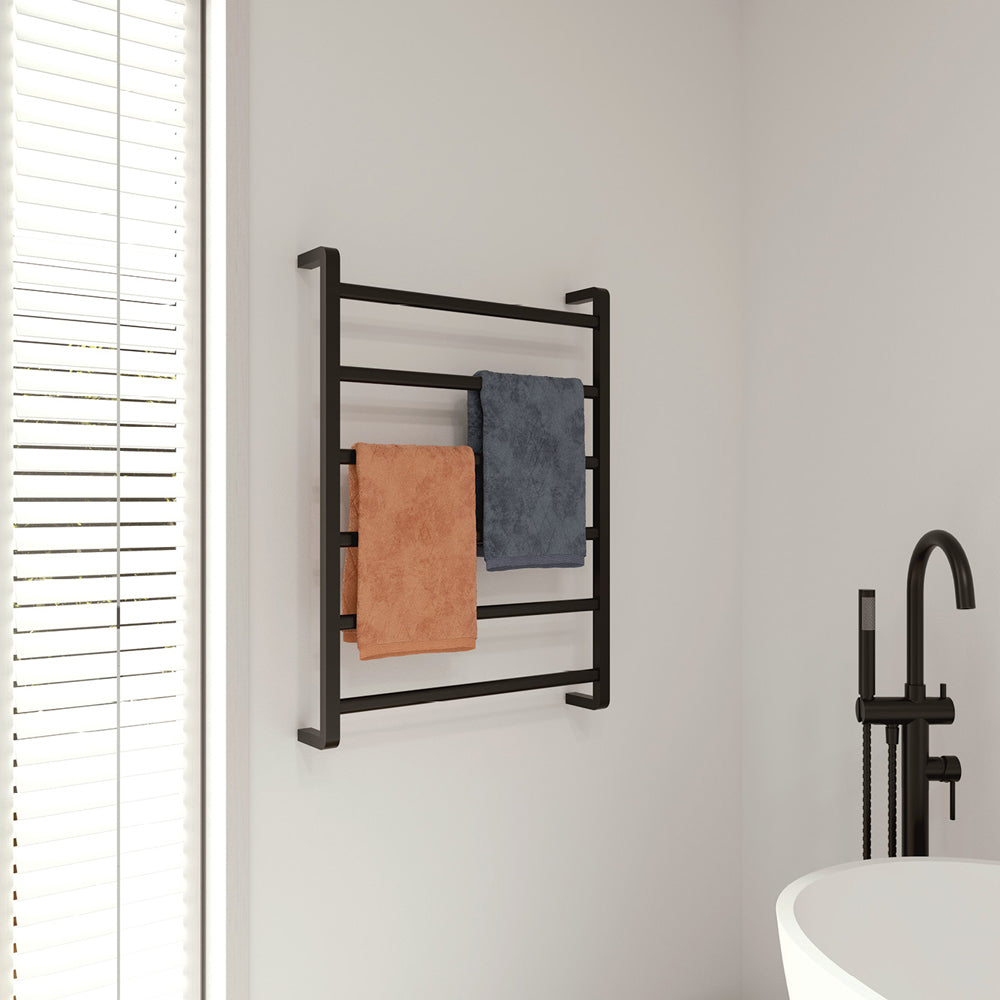 Fienza Tono Heated Towel Rail, 600 x 800mm, Matte Black