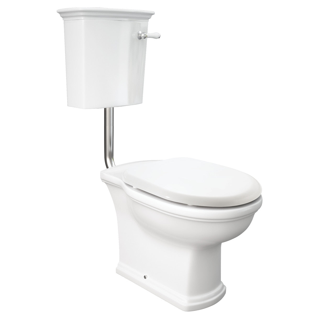 Fienza Washington Link-Style Front Lever Toilet Suite S-Trap, Gloss White