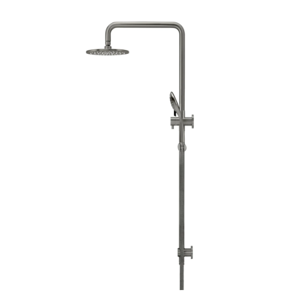 Meir Round Combination Shower Rail 200mm Rose, Three Function Hand Shower, Shadow