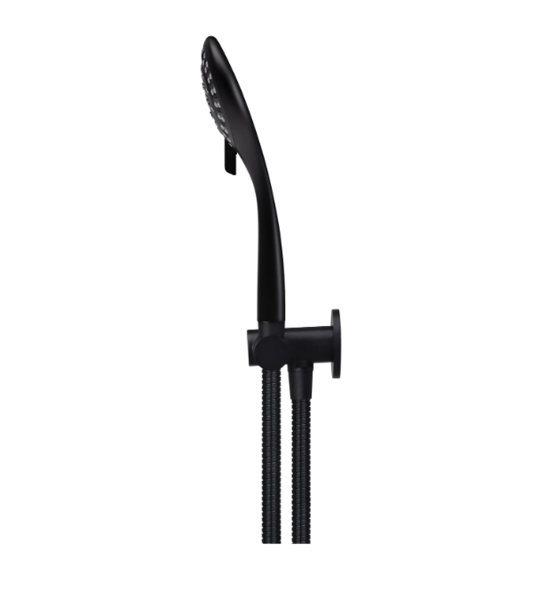 Meir Round Hand Shower on Swivel Bracket, Matte Black
