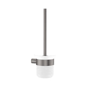 Fienza Empire Slim Toilet Brush and Glass Holder, Gun Metal