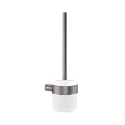 Fienza Empire Slim Toilet Brush and Glass Holder, Gun Metal