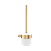 Fienza Empire Slim Toilet Brush and Glass Holder, Urban Brass