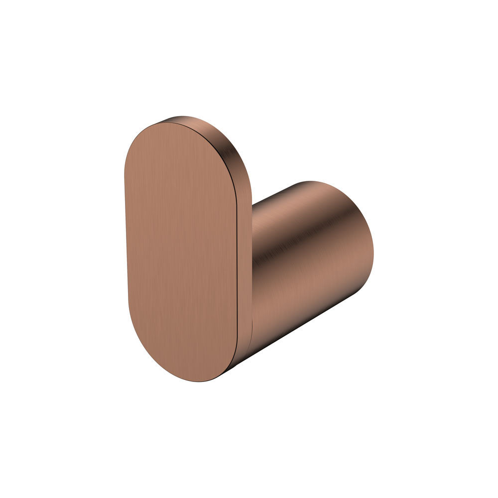Fienza Empire Slim Single Robe Hook, Brushed Copper