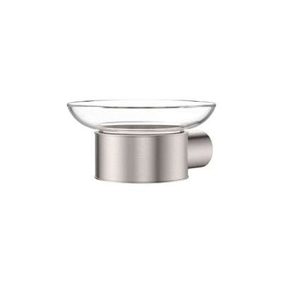 Fienza Empire Slim Soap Holder Glass Dish, Brushed Nickel