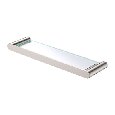 Fienza Empire Slim Shower Shelf Glass, Brushed Nickel
