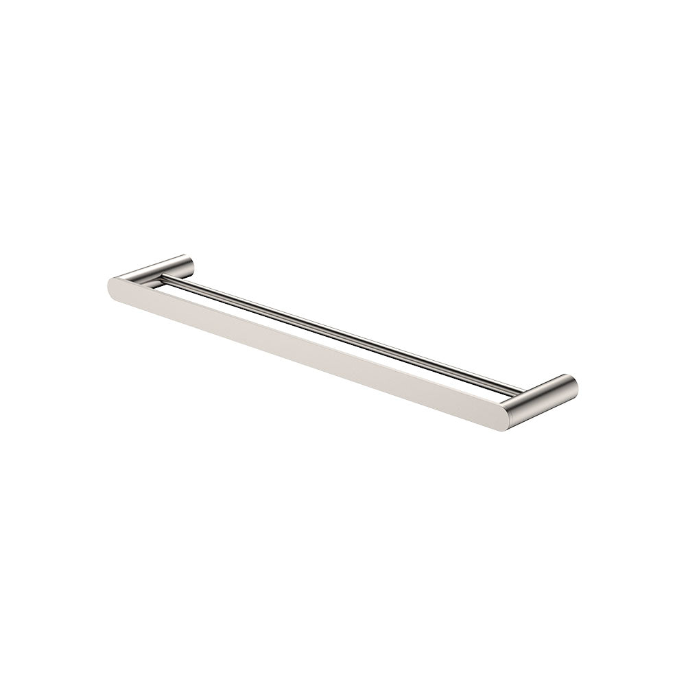 Fienza Empire Slim Double Towel Rail 600mm, Brushed Nickel