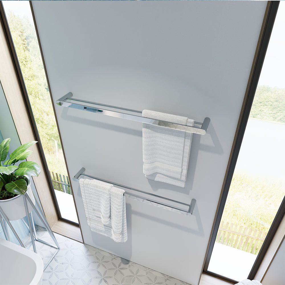 Fienza Empire Slim Double Towel Rail 800mm, Chrome