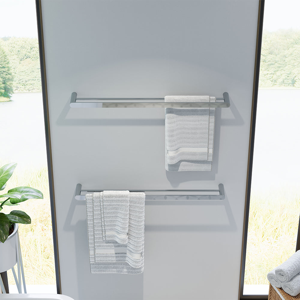 Fienza Empire Slim Double Towel Rail 800mm, Chrome