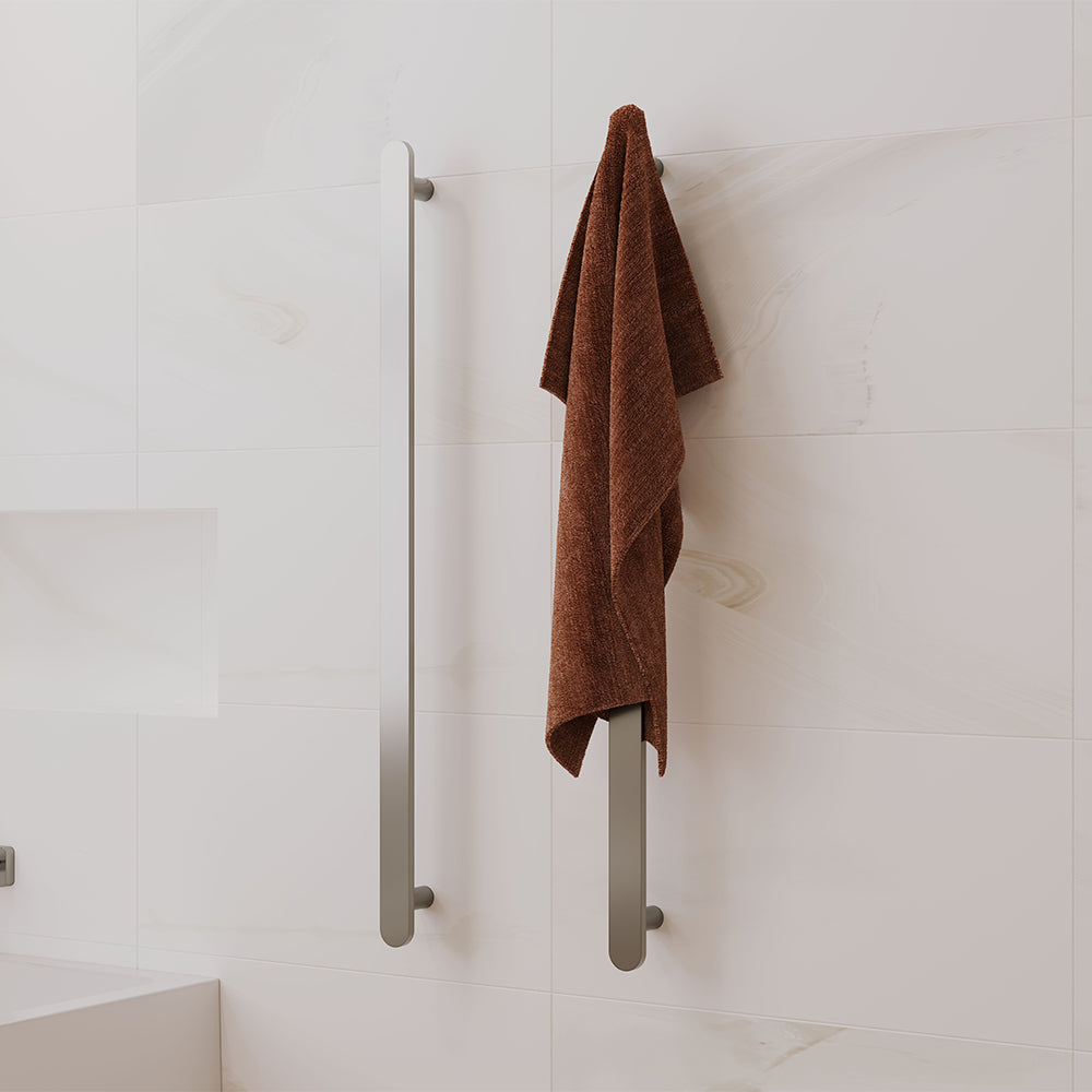 Fienza Empire Slim Vertical Heated Towel Rail, 60 x 900mm, Brushed Nickel