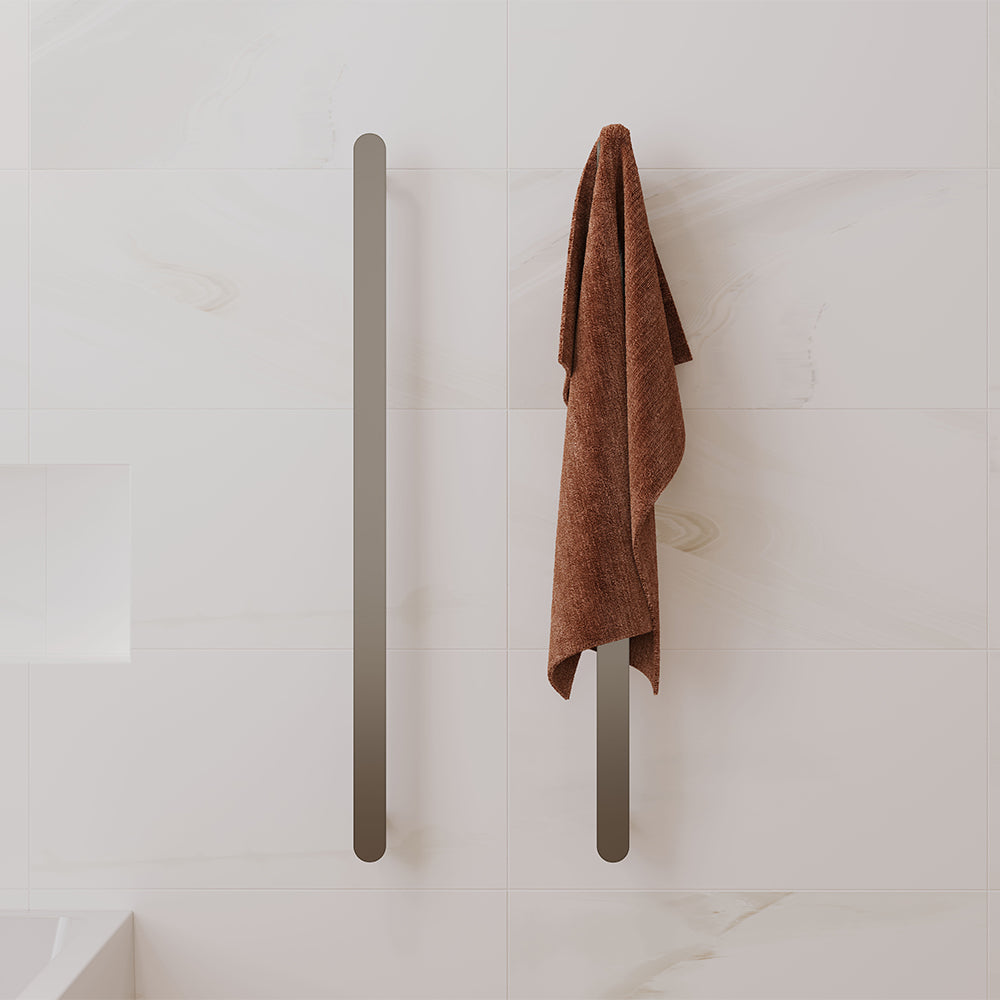 Fienza Empire Slim Vertical Heated Towel Rail, 60 x 900mm, Brushed Nickel