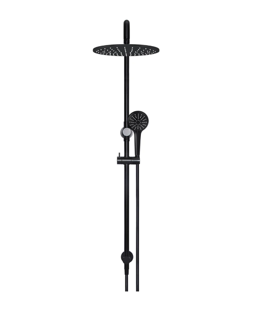 Meir Round Combination Shower Rail 300mm Rose, Three Function Hand Shower, Matte Black
