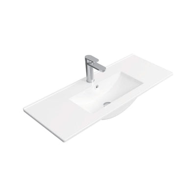 Fienza Delgado 915 x 365mm Ceramic Basin Top Only 1TH, Gloss White