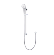 Meir Round Three Function Hand Shower on Rail Column, Polished Chrome