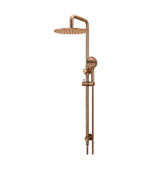 Meir Round Combination Shower Rail, 300mm Rose, Three Function Hand Shower, Lustre Bronze