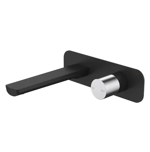 Millennium Finesa Wall Basin Mixer, Matte Black & Chrome