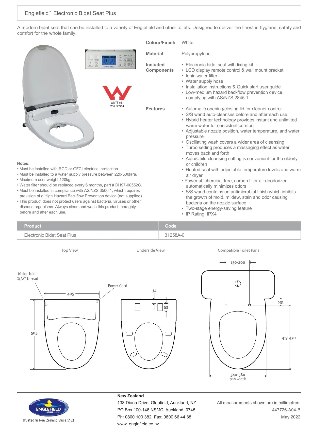 Englefield Bidet Seat Plus 31258A-0