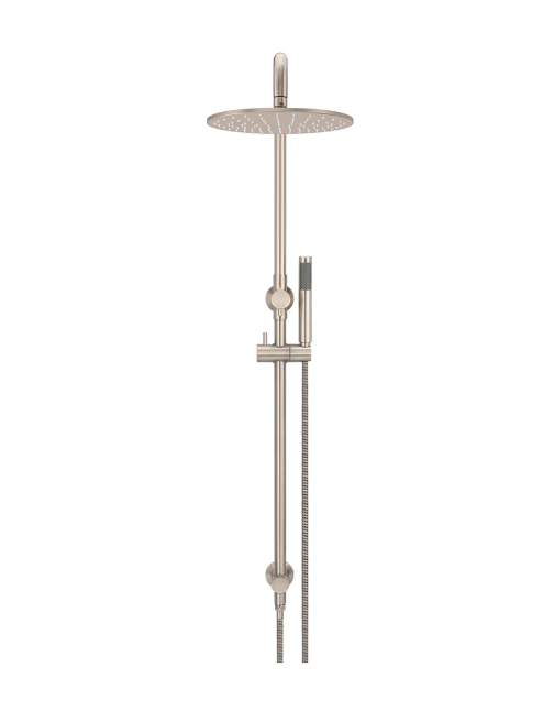 Meir Round Combination Shower Rail 300mm Rose, Single Function Hand Shower, Champagne
