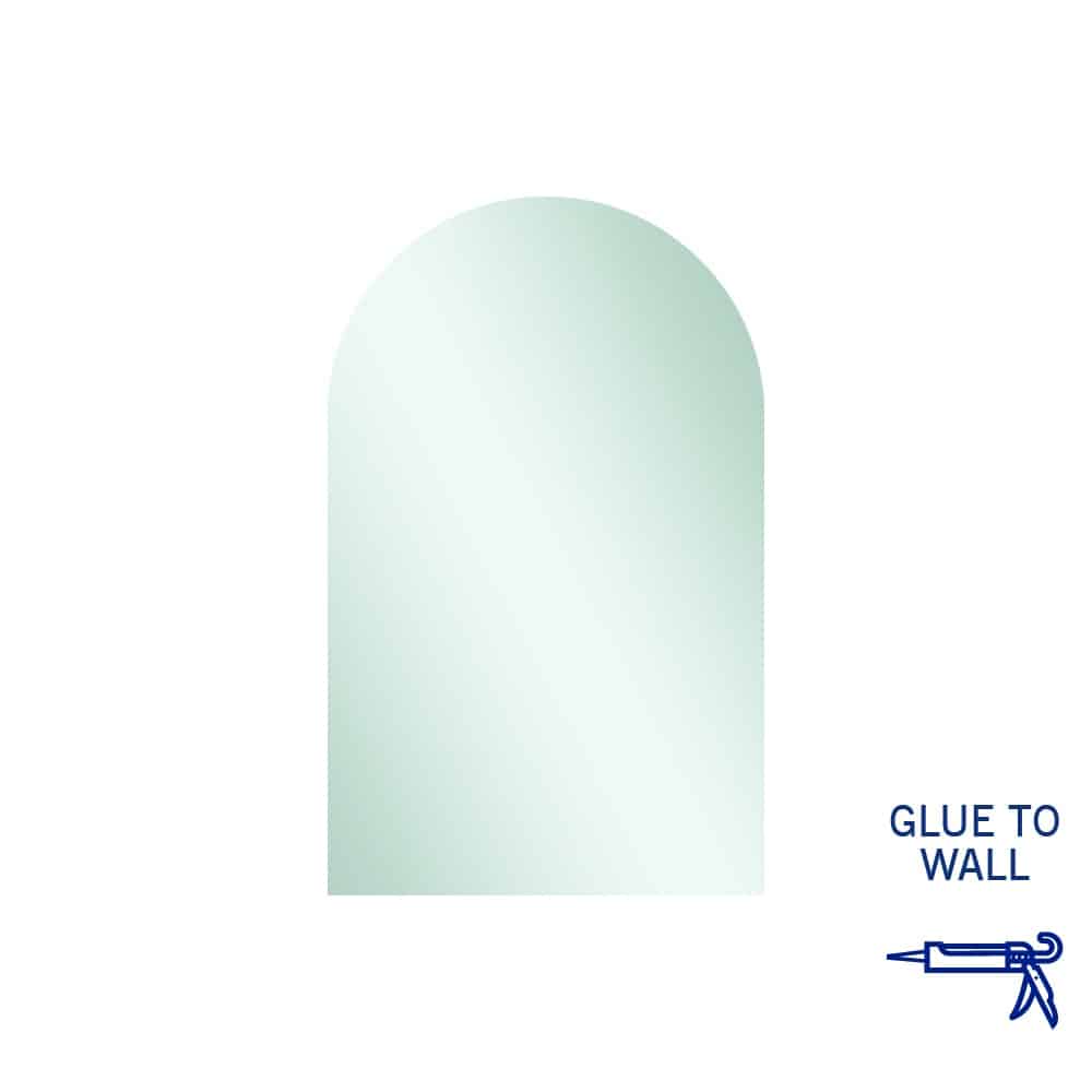 Thermogroup Aspen Polished Edge Arch Mirror 500x800mm Glue-to-Wall